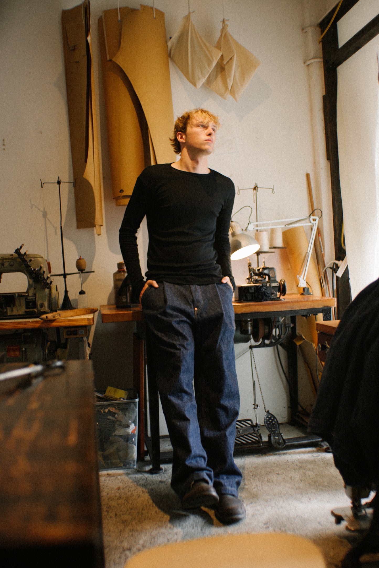 Wide Leg Pleated Denim 13oz - Pre Order