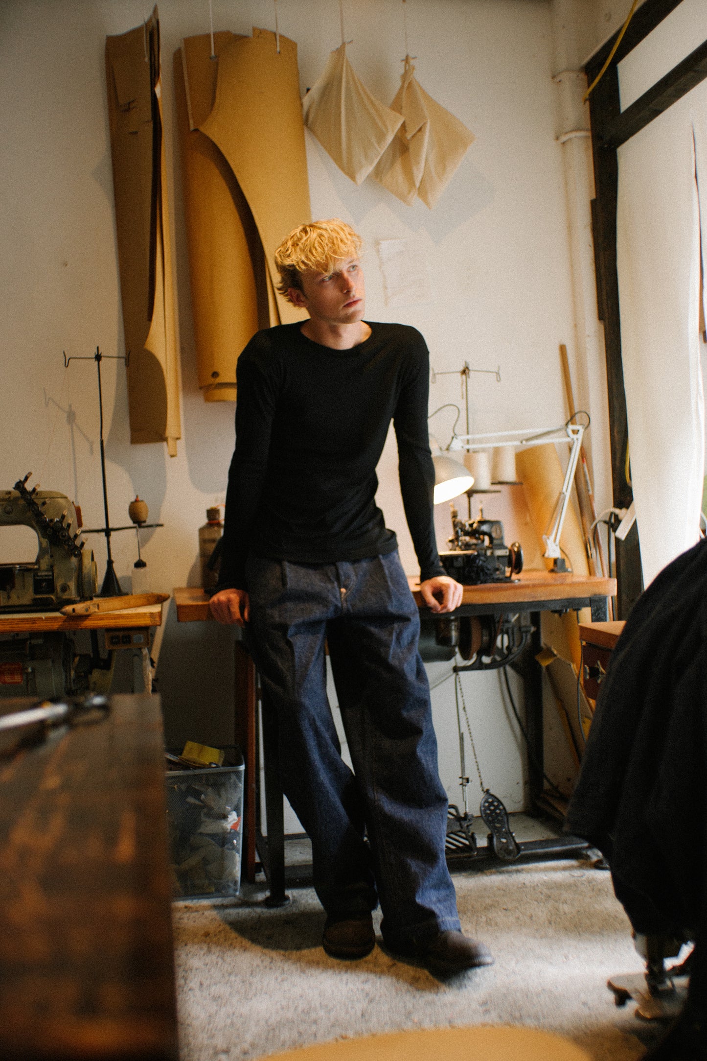 Wide Leg Pleated Denim 13oz - Pre Order