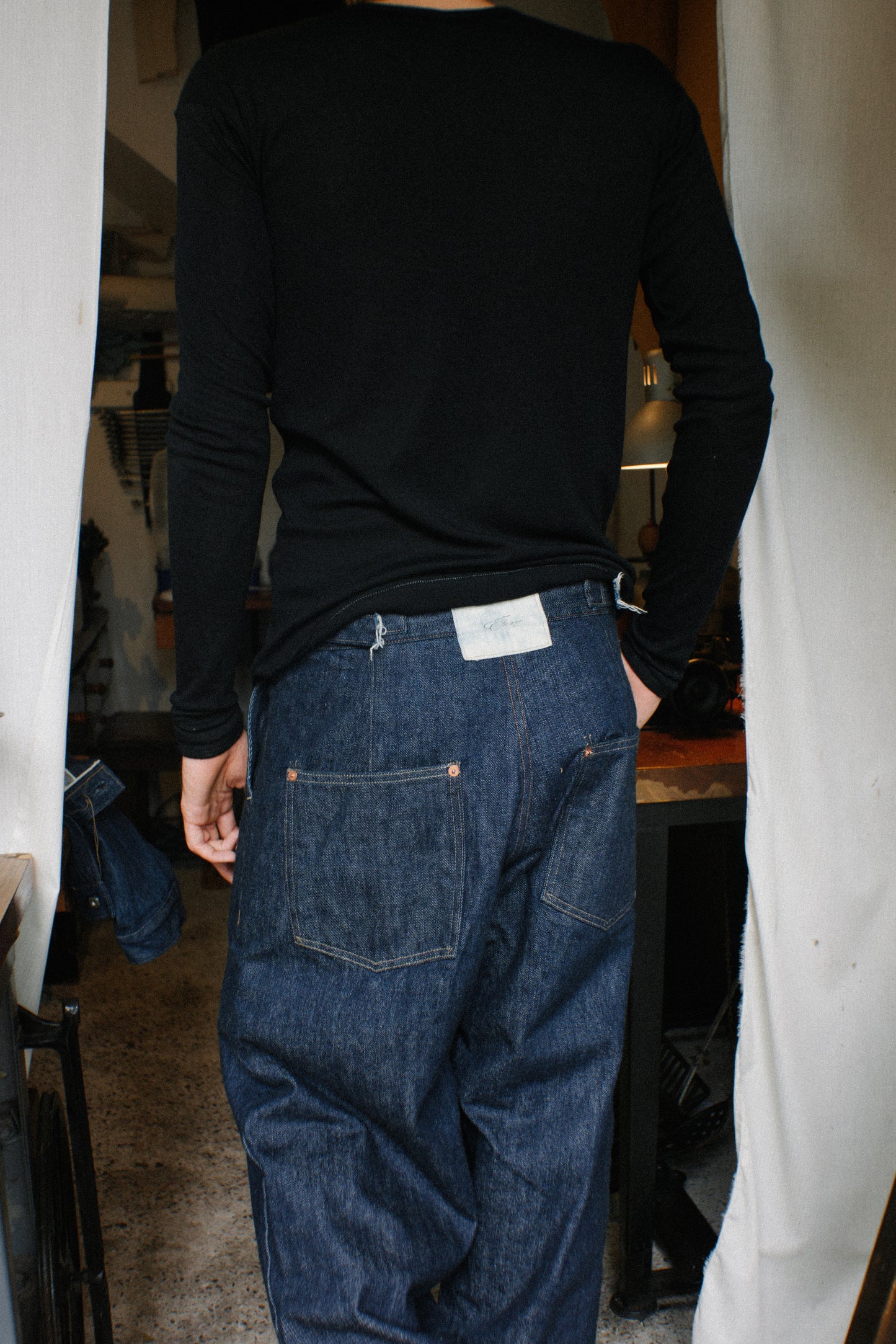 Wide Leg Pleated Denim 13oz - Pre Order