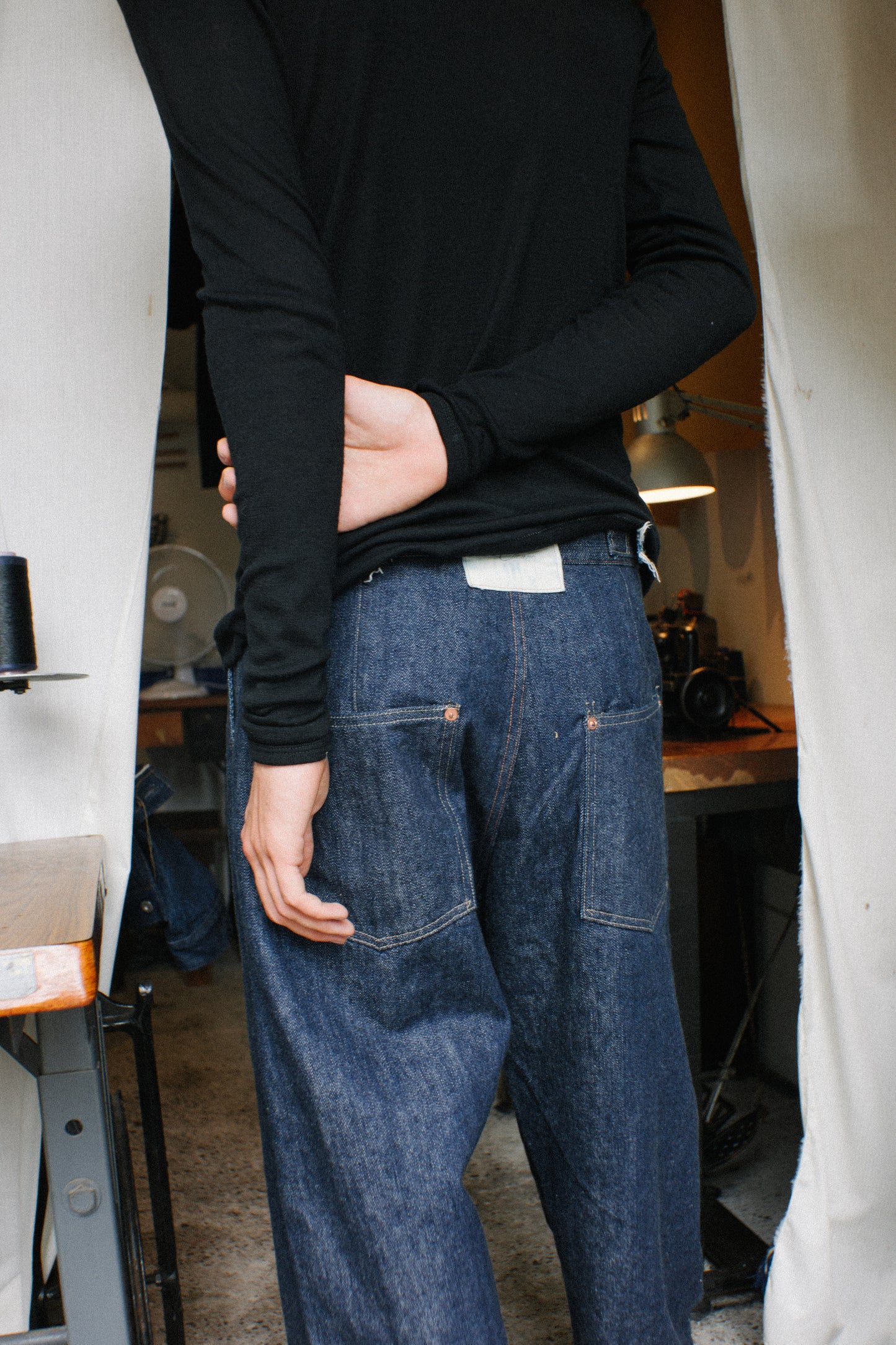 Wide Leg Pleated Denim 13oz - Pre Order