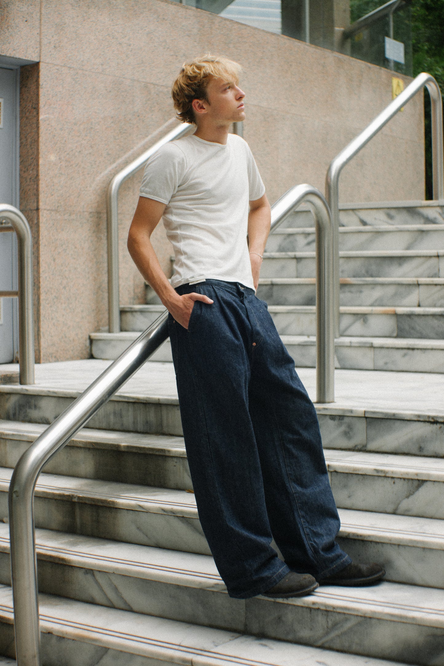 Wide Leg Pleated Denim 13oz - Pre Order